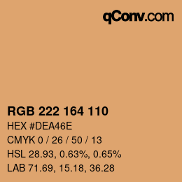 Farbcode: RGB 222 164 110 | qconv.com