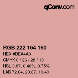 Color code: RGB 222 164 160 | qconv.com