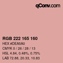 Color code: RGB 222 165 160 | qconv.com