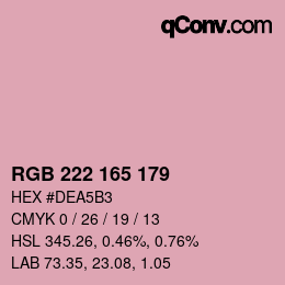 Color code: RGB 222 165 179 | qconv.com