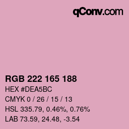 Color code: RGB 222 165 188 | qconv.com