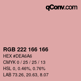 Color code: RGB 222 166 166 | qconv.com