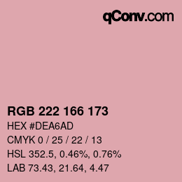 Color code: RGB 222 166 173 | qconv.com