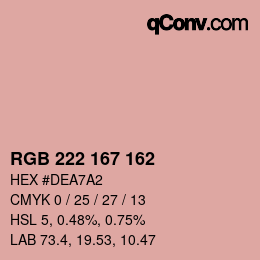 Color code: RGB 222 167 162 | qconv.com