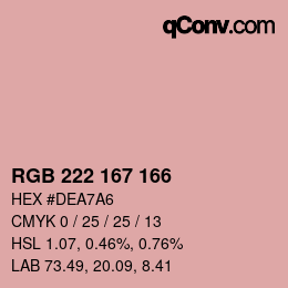 Código de color: RGB 222 167 166 | qconv.com