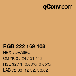 Color code: RGB 222 169 108 | qconv.com