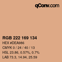 Color code: RGB 222 169 134 | qconv.com