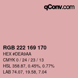 Color code: RGB 222 169 170 | qconv.com