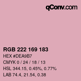 Color code: RGB 222 169 183 | qconv.com
