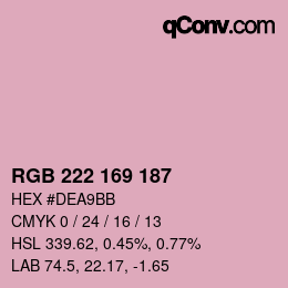 Color code: RGB 222 169 187 | qconv.com