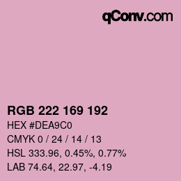 Color code: RGB 222 169 192 | qconv.com