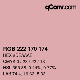 Color code: RGB 222 170 174 | qconv.com