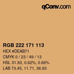Color code: RGB 222 171 113 | qconv.com