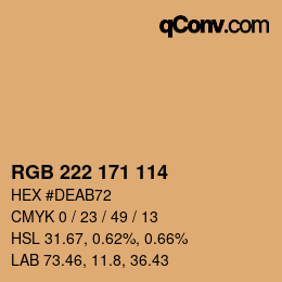 Color code: RGB 222 171 114 | qconv.com