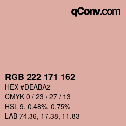 Color code: RGB 222 171 162 | qconv.com