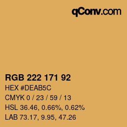 カラーコード: RGB 222 171 92 | qconv.com