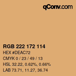 Color code: RGB 222 172 114 | qconv.com