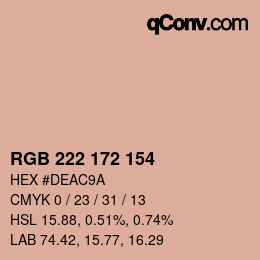 Farbcode: RGB 222 172 154 | qconv.com