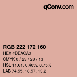 Color code: RGB 222 172 160 | qconv.com