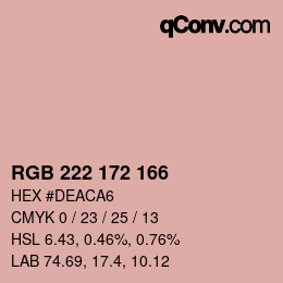 Color code: RGB 222 172 166 | qconv.com