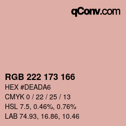 Color code: RGB 222 173 166 | qconv.com