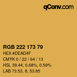 颜色代码: RGB 222 173 79 | qconv.com