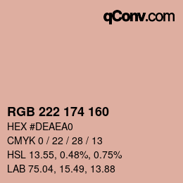Color code: RGB 222 174 160 | qconv.com