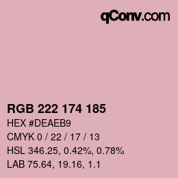 Color code: RGB 222 174 185 | qconv.com