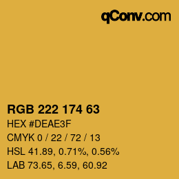 Color code: RGB 222 174 63 | qconv.com