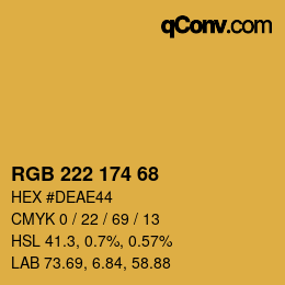 Color code: RGB 222 174 68 | qconv.com