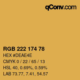 Color code: RGB 222 174 78 | qconv.com