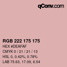 Color code: RGB 222 175 175 | qconv.com