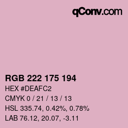 Color code: RGB 222 175 194 | qconv.com