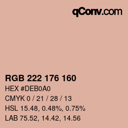 Color code: RGB 222 176 160 | qconv.com