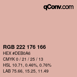 Farbcode: RGB 222 176 166 | qconv.com