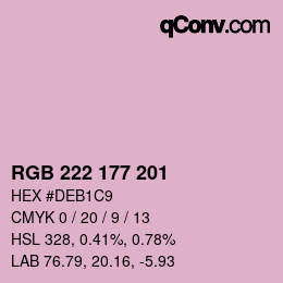 Color code: RGB 222 177 201 | qconv.com