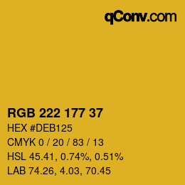 Color code: RGB 222 177 37 | qconv.com