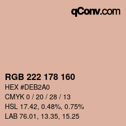 Color code: RGB 222 178 160 | qconv.com