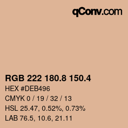 カラーコード: RGB 222 180.8 150.4 | qconv.com