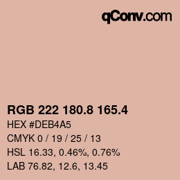 カラーコード: RGB 222 180.8 165.4 | qconv.com
