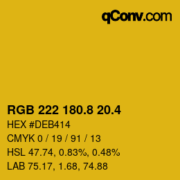 カラーコード: RGB 222 180.8 20.4 | qconv.com