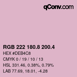 カラーコード: RGB 222 180.8 200.4 | qconv.com
