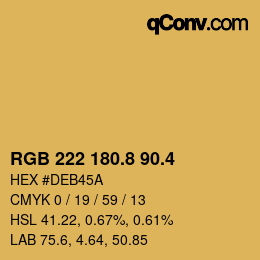 カラーコード: RGB 222 180.8 90.4 | qconv.com