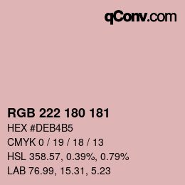 Color code: RGB 222 180 181 | qconv.com