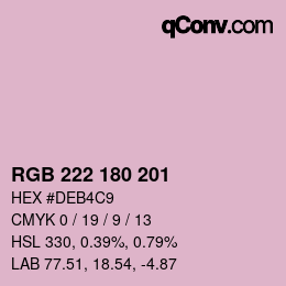 Color code: RGB 222 180 201 | qconv.com