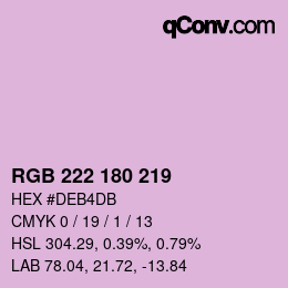 Color code: RGB 222 180 219 | qconv.com