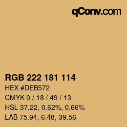 Color code: RGB 222 181 114 | qconv.com
