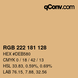 Color code: RGB 222 181 128 | qconv.com