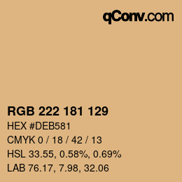 Color code: RGB 222 181 129 | qconv.com