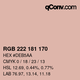 Color code: RGB 222 181 170 | qconv.com